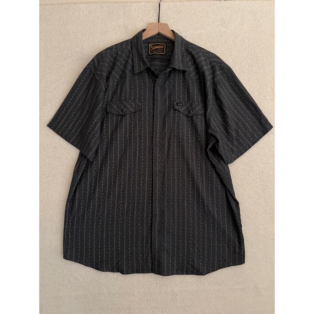 Howler Bros Shirt Men's XL Gray Striped H Bar B Snapshirt Pearl Snap Casual - Picture 1 of 9